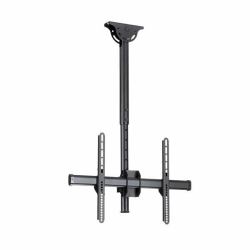 StarTech.com Support TV au Plafond - Support Universel pour Écran Unique avec Mât Court Télescopique Réglable - Inclinable/Pivotant - Support VESA pour Écrans 32"-75" 
