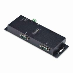 StarTech.com Adaptateur Série vers Ethernet à 2 Ports, Serveur de Périphériques Série IP pour Périphériques RS232 Distants, Montage Mural/ Rail DIN, Boîtier Métallique, Convertisseur Série RJ45 LAN vers DB9, TAA 