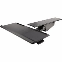 StarTech.com Support Clavier Coulissant sous Bureau - Tablette Clavier et Souris Ajustable en Hauteur - Mouvement Complet - 25 x 66cm - Porte Clavier avec Tapis Repose-Poignets Souris 
