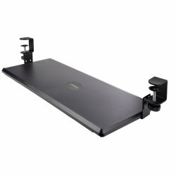 StarTech.com Support Clavier Coulissant Sous Bureau - Support Clavier Ergonomique à Pince en C - Tiroir Clavier Coulissant, Jusqu'à 12kg - Tablette Coulissante, Clavier et Souris - Porte Clavier [100/120 ou 140mm] 
