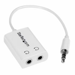 StarTech.com Câble séparateur de casque / d'écouteurs Mini-Jack 3,5mm Slim - 1x [M] 2x [F] - Blanc 