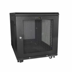 StarTech.com Armoire Rack Serveur 12U à 4 Montants, Armoire Verrouillable 19" pour Ordinateur/AV/Équipement IT, Rack Réseau pour Bureau/Domicile avec Roulettes et Rails de Montage Ajustables 