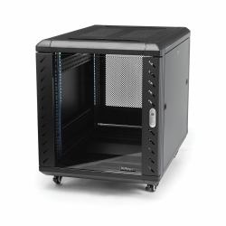 StarTech.com Armoire Rack Serveur 12U à 4 Montants, Armoire Verrouillable 19" pour Ordinateur/AV/Équipement IT, Rack Réseau pour Bureau/Domicile avec Roulettes et Rails de Montage Ajustables 