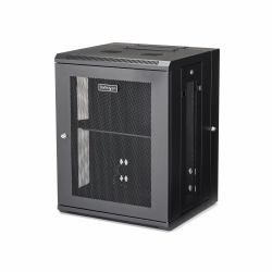 StarTech.com Armoire Réseau Murale à 4 Montants 15U avec Étagère 1U, Armoire Serveur Murale 19" à Charnières pour Équipement IT/AV/Électronique/Ordinateur, Armoire Rack Ventilée Flexible 