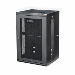 StarTech.com Armoire Réseau Murale à 4 Montants 18U avec Étagère 1U, Armoire Serveur Murale 19" à Charnières pour Équipement IT/AV/Électronique/Ordinateur, Armoire Rack Ventilée Flexible 