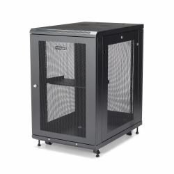 StarTech.com Armoire Rack Serveur 18U à 4 Montants, Armoire Verrouillable 19" pour Ordinateur/AV/Équipement IT, Rack Réseau pour Bureau/Domicile avec Roulettes et Rails de Montage Ajustables 