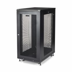 StarTech.com Armoire Rack Serveur 24U à 4 Montants, Armoire Verrouillable 19" pour Ordinateur/AV/Équipement IT, Rack Réseau pour Bureau/Domicile avec Roulettes et Rails de Montage Ajustables 
