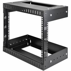 StarTech.com Rack Réseau Mural 8U à 2 Montants, Rack Serveur 19" à Cadre Ouvert avec Profondeur Ajustable, Rack de Données Mural pour IT/AV/Panneau de Patch/ Equipement IT - Écrous et Vis de Fixation Inclus 