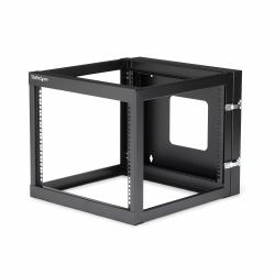 StarTech.com Rack Réseau Mural à Charnières 4 Montants 8U, Rack 19" à Cadre Ouvert avec Profondeur de Montage de 50,2cm, Rack de Données Pivotant à Montage Mural pour Matériel IT/AV 