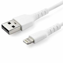 StarTech.com Câble USB-A vers Lightning Blanc Robuste 1m - Câble de Charge/Synchronisation de Type A vers Lightning en Fibre Aramide - iPad/iPhone 12 - Certifié Apple MFi 