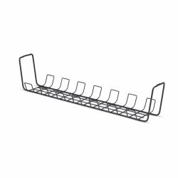 StarTech.com Bac de Rangement de Câbles sous Bureau, Longueur 61,5cm, Organiseur de Câbles Métallique de Type Panier, Installation à Visser, Support pour Multiprise, Métal, Noir, TAA 