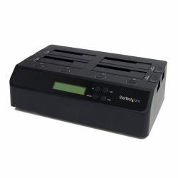 StarTech.com Duplicateur et Effaceur de Disques Durs à 4 baies, Cloneur/Copieur Autonome de HDD/SSD 1:3 SATA, Station d'Accueil USB 3.0 - eSATA vers SATA, Duplicateur de Disques Durs, Conception Sans Outillage 
