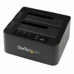 StarTech.com Duplicateur de Disque Dur à 2 Baies, Cloneur/Copieur Autonome USB 3.0 [5 Gbps] / eSATA vers 2,5/3,5" SATA III HDD/SSD, Station d'accueil pour Disque Dur, Cloneur de Disque Dur 