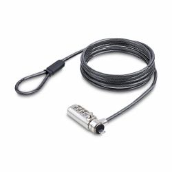 StarTech.com Antivol pour Ordinateur Portable Compatible Slot Noble Wedge ®, Câble de Verrouillage de 1,5m, Sécurité Antivol pour PC Portable, Câble en Acier Résistant aux Coupures, Combo Lock 