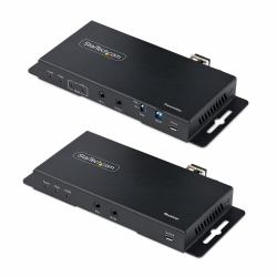 StarTech.com Kit Extender HDMI Fibre Optique - 4K60Hz jusqu'à 1km [Monomode] ou 300m [Multimode] Fibre optique LC, HDR, HDCP, Audio 3.5mm/RS232/Extender IR - Prolongateur/Extension HDMI - Kit Émetteur et Récepteur 