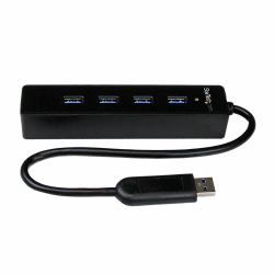 StarTech.com Hub USB 3.0 portable à 4 ports avec câble intégré - 5Gbps - Noir 