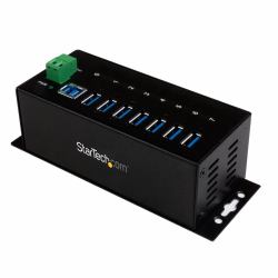StarTech.com Hub USB 3.0 à 7 ports - 5Gbps - Hub USB-A industriel en métal avec protection ESD et protection contre les surtensions de 350W - Montage sur rail DIN, mural ou sur bureau - Hub d'extension USB conforme TAA 