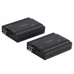 StarTech.com Extendeur KVM 4K HDMI sur Fibre Optique - Extender Commutateur Console KVM HDMI Video & USB - jusqu'à 300m [MultiMode] - 2 Modules 10G MMF SFP+ - Kit d'Extension KVM [TX/RX] 