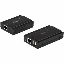 StarTech.com Hub USB 2.0 sur Câble Ethernet CAT5e/CAT6 Unique [RJ45] - 4 Ports - 100m - Concentrateur Extension USB - Boitier Métal - Alimentation Externe - 480 Mbps 