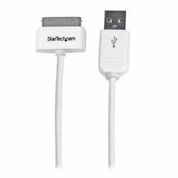 StarTech.com Câble connecteur Apple Dock 30 broches vers USB de 1 m pour iPad, iPhone, iPod - Blanc 
