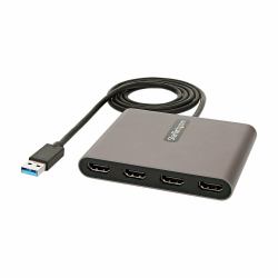 StarTech.com Adaptateur USB 3.0 vers 4x HDMI - Carte Vidéo & Graphique Externe - Convertisseur USB Type-A vers Quadruple Écran HDMI - 1080p 60Hz - Dongle Multi Écran USB A vers HDMI - Windows Uniquement 