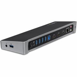 StarTech.com Station d'Accueil USB 3.0 à 3 Écrans avec 2x 4K DisplayPort et HDMI - Hub USB-A à 5 Ports [1x Fast-Charge], Audio 3,5 mm, GbE - Docking Station Universelle USB Type-A pour PC Portable, Win/MacOS 