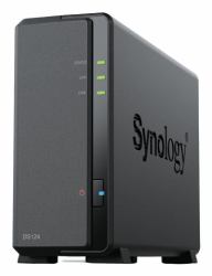 Synology DiskStation DS124 + 1 x HAT3300 4TB NAS Bureau Realtek RTD1619B 1 Go DDR4 4 To HDD DiskStation Manager Noir 