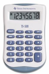 Texas Instruments TI-501 calculatrice Poche Calculatrice basique Bleu, Blanc 