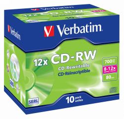 Verbatim CD-RW 12x 700 Mo 10 pièce[s] 
