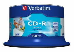 Verbatim CD-R AZO Wide Inkjet Printable no ID 700 Mo 52x 50 pièce[s] 