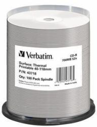 Verbatim CD-R Thermal Printable No ID Brand 700 Mo 52x 100 pièce[s] 