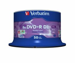 Verbatim DVD+R Double Layer 8x Matt Silver 50pk Spindle 8,5 Go DVD+R DL 50 pièce[s] 