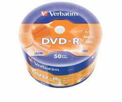 Verbatim Lot de 50 DVD-R couleur argent mat 