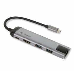 Verbatim 49141 station d'accueil USB 3.2 Gen 1 [3.1 Gen 1] Type-C Noir, Argent 