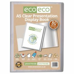 eco eco A5 50% Recycled Clear 80 Pocket Presentation Display Book