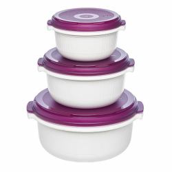 EMSA 508455 boîte hermétique alimentaire Rond Régler Mûre, Blanc 3 pièce[s] 