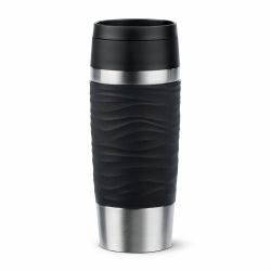 EMSA Travel Mug Waves 36 ml Noir, Acier inoxydable 