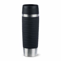 EMSA Travel Mug Waves Grande 500 ml Noir, Acier inoxydable 