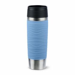 EMSA Travel Mug Waves Grande 500 ml Bleu, Acier inoxydable 