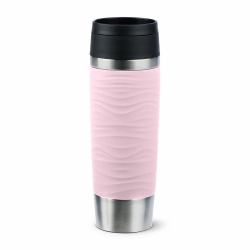 EMSA Travel Mug Waves Grande 500 ml Rose, Acier inoxydable 