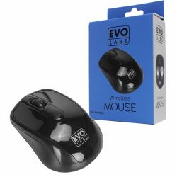 Evo Labs MO-234W BLACK souris Bureau Ambidextre RF Wireless + USB Type-A Optique 800 DPI 