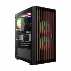 GAMDIAS AURA GC4 ARGB unité centrale Midi Tower Noir, Bois 
