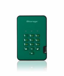 iStorage diskAshur2 256-bit 512GB USB 3.2 secure encrypted solid-state drive - Green IS-DA2-256-SSD-512-GN 