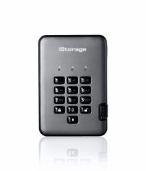 iStorage diskAshur PRO2 256-bit 128GB USB 3.2 secure encrypted solid-state drive IS-DAP2-256-SSD-128-C-G 