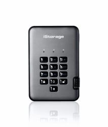 iStorage diskAshur PRO2 256-bit 128GB USB 3.2 secure encrypted solid-state drive IS-DAP2-256-SSD-128-C-G 