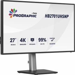 iiyama 27" ProGraphic HB2701UHSNP-B1 Monitor - 27" Black ProGraphic Monitor 4K UHD Height Adjustable DisplayPort USB and HDMI
