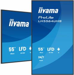 iiyama LH5564UHS-B1AG Écran d'affichage dynamique Écran plat de signalisation numérique 139,7 cm [55"] Wifi 500 cd/m² 4K Ultra HD Noir Intégré dans le processeur Android 24/7 
