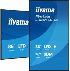 iiyama LH8675UHS-B2AG Écran d'affichage dynamique Écran plat de signalisation numérique 2,17 m [85.6"] LCD Wifi 500 cd/m² 4K Ultra HD Noir Intégré dans le processeur Android 11 24/7 
