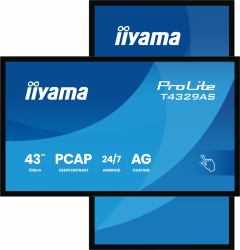 iiyama T4329AS-B1AG écran plat de PC 108 cm [42.5"] 3840 x 2160 pixels 4K Ultra HD LED Écran tactile Noir 