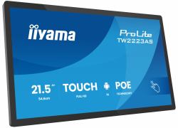 iiyama TW2223AS-B3P Écran d'affichage dynamique Écran plat interactif 54,6 cm [21.5"] Wifi 450 cd/m² Full HD Noir Écran tactile Intégré dans le processeur Android 24/7 